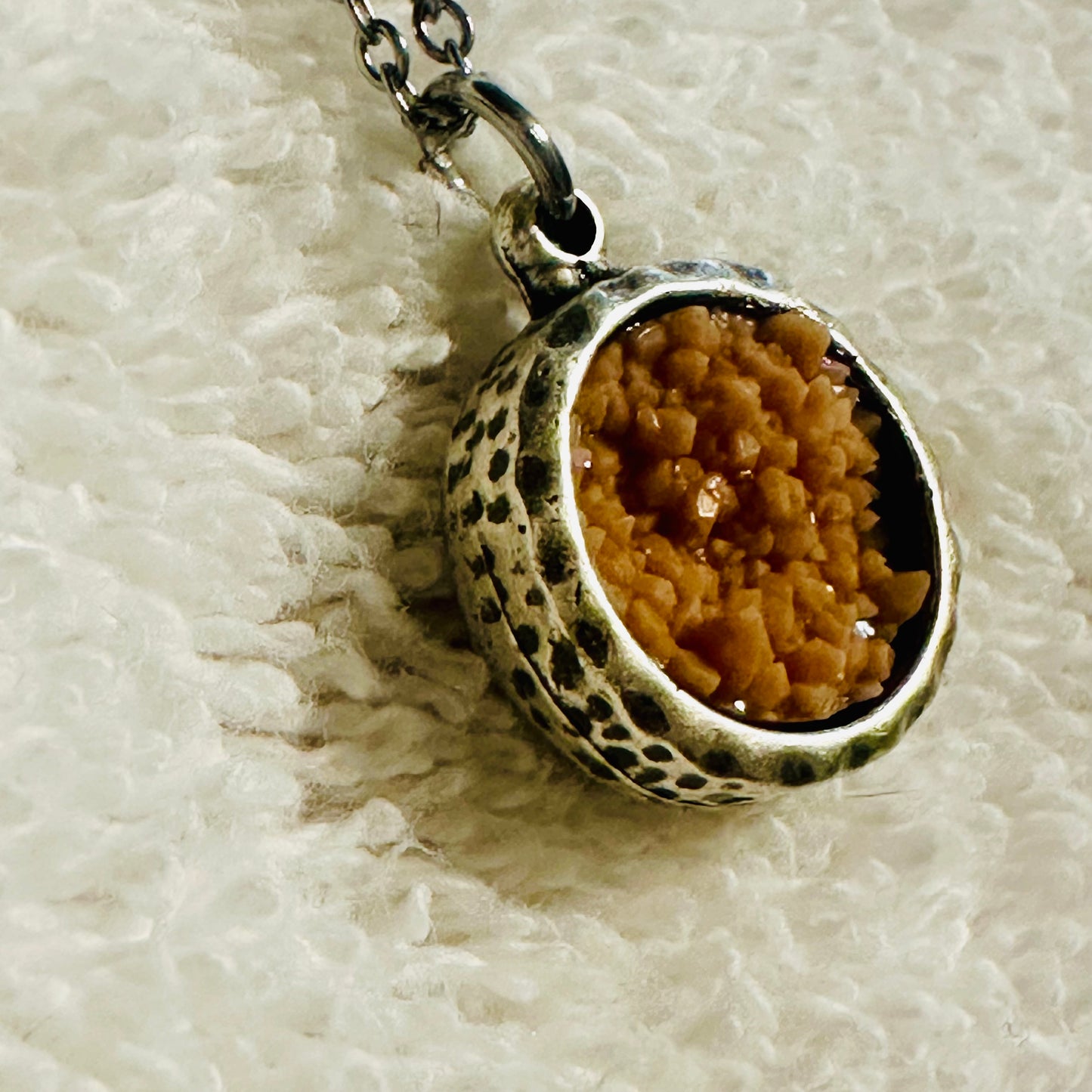 Orange “Druzy” Pendant - Karmic Kollections Designs