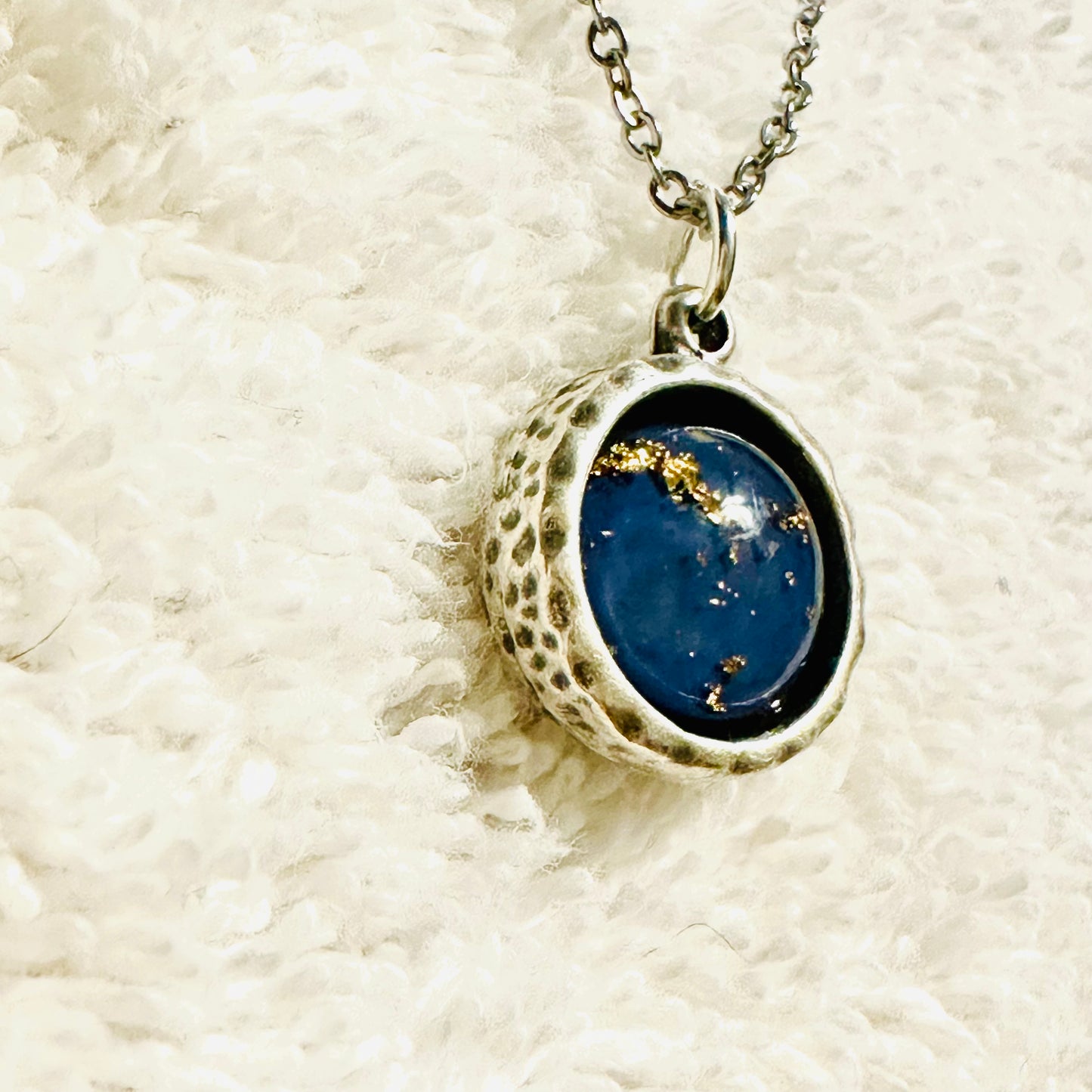 Blue and Gold Foil Pendant