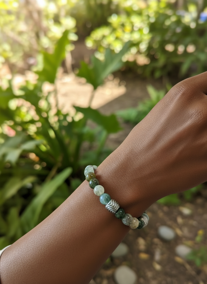 Moss Agate Bracelet - Karmic Kollections Designs