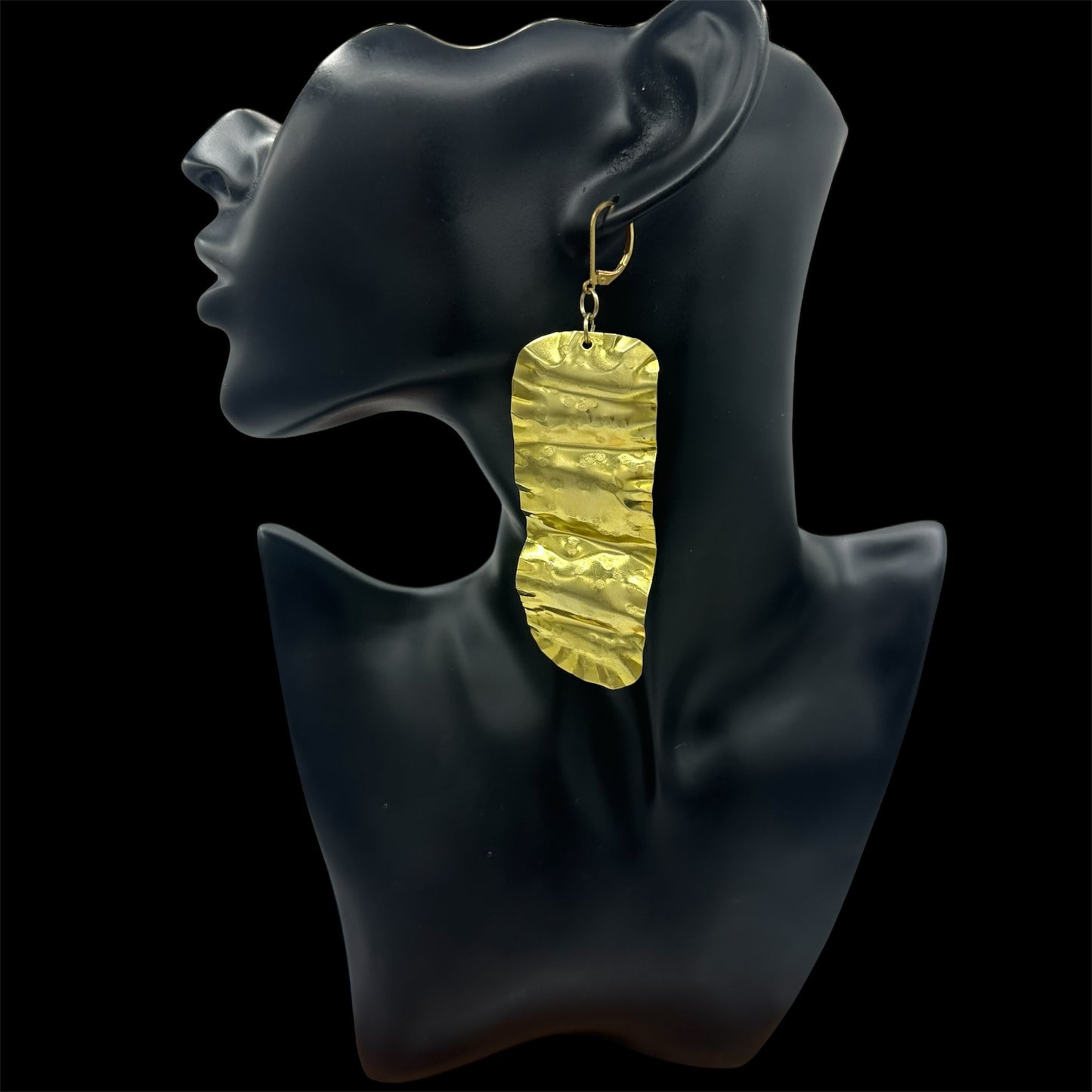Brass Hammered Earrings
