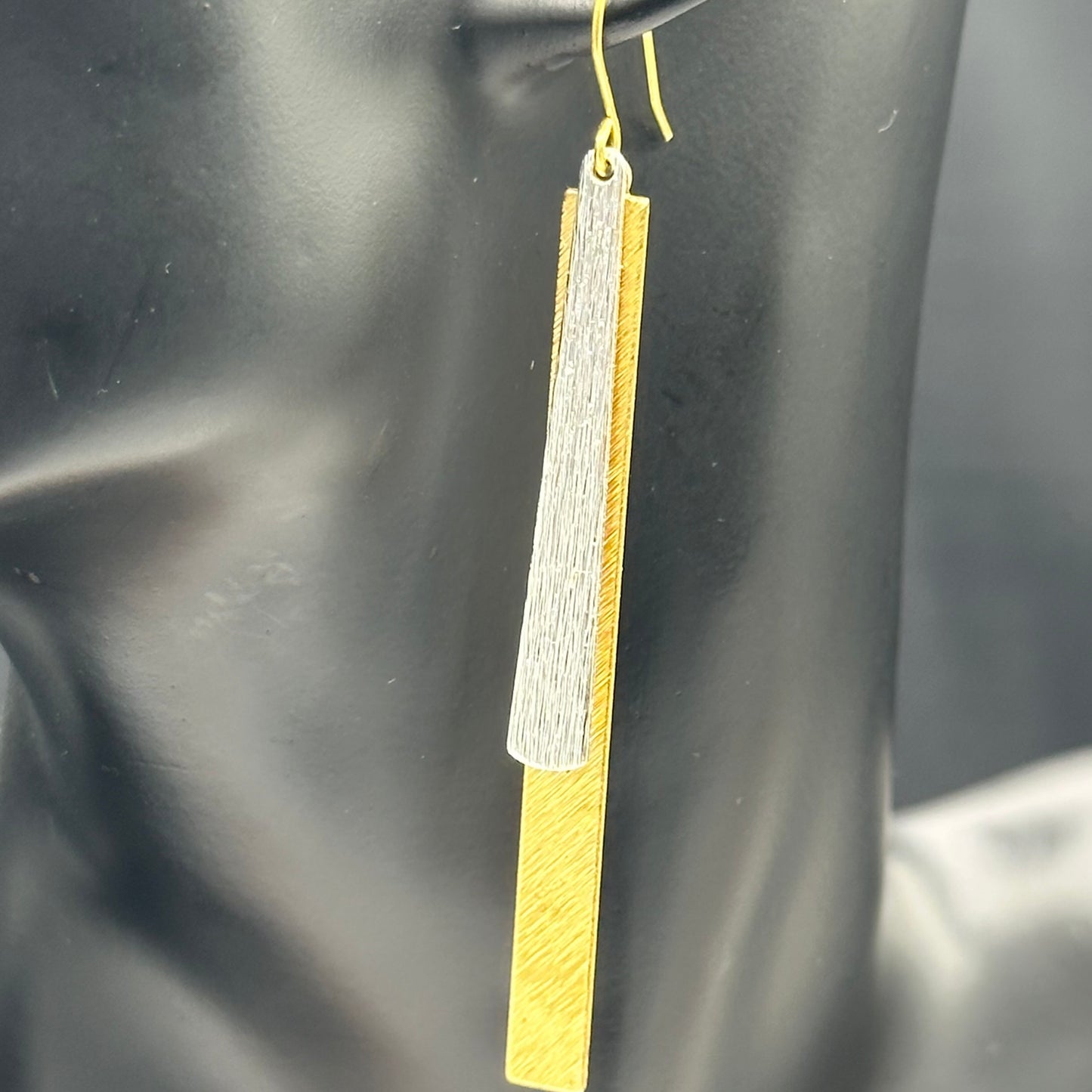 Linear Mixed Metal Earrings