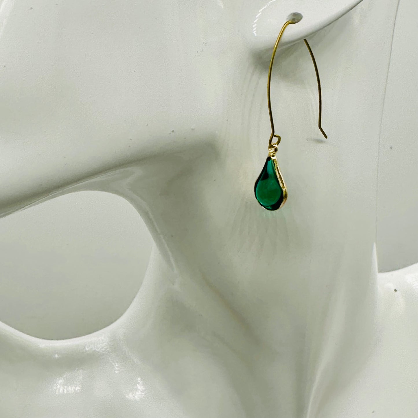 Green Bohemian Glass Drops