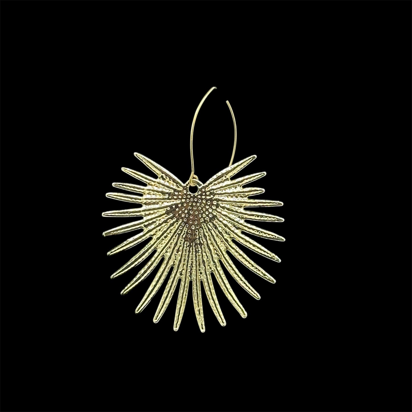 Brass Sun Ray Earrings (Long)