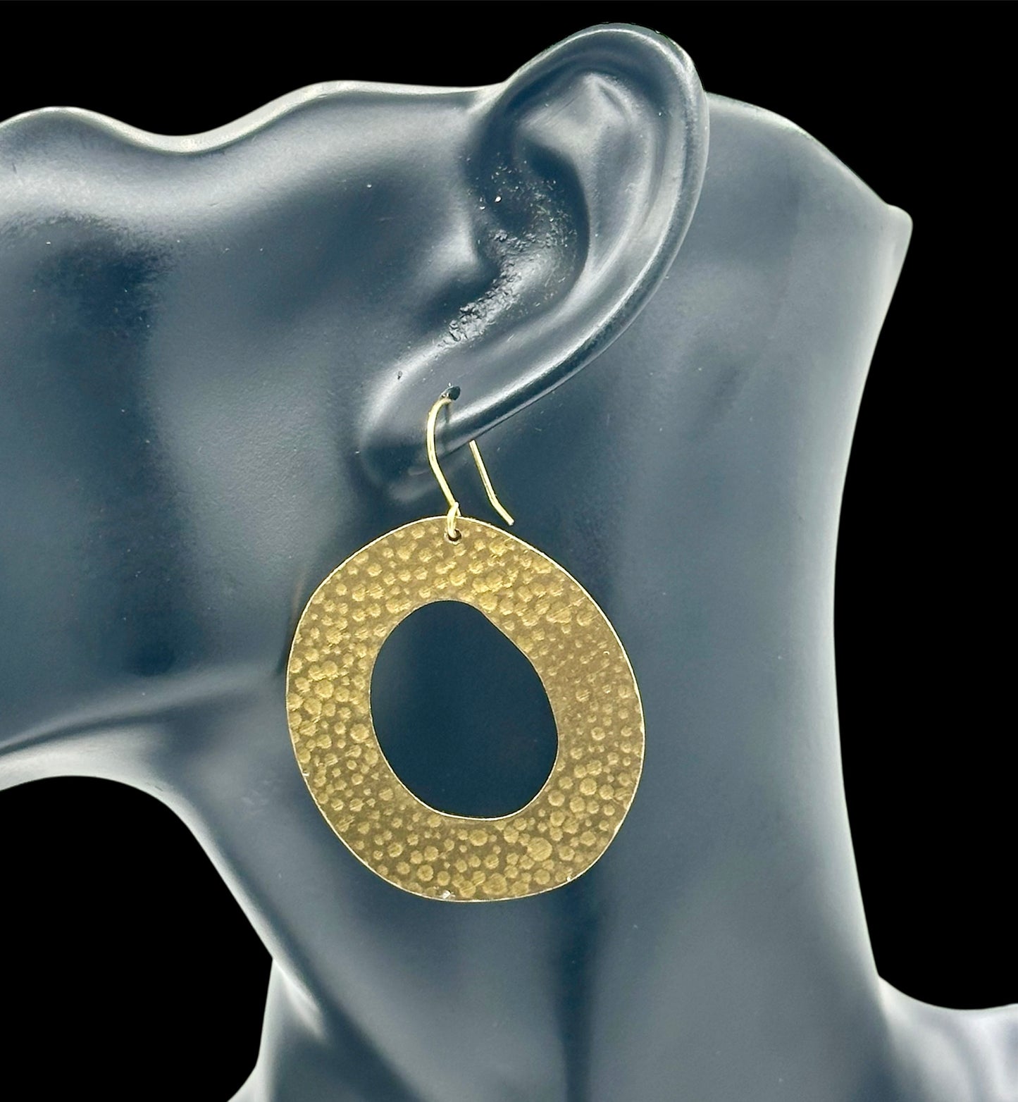 Hammered Brass Hoops