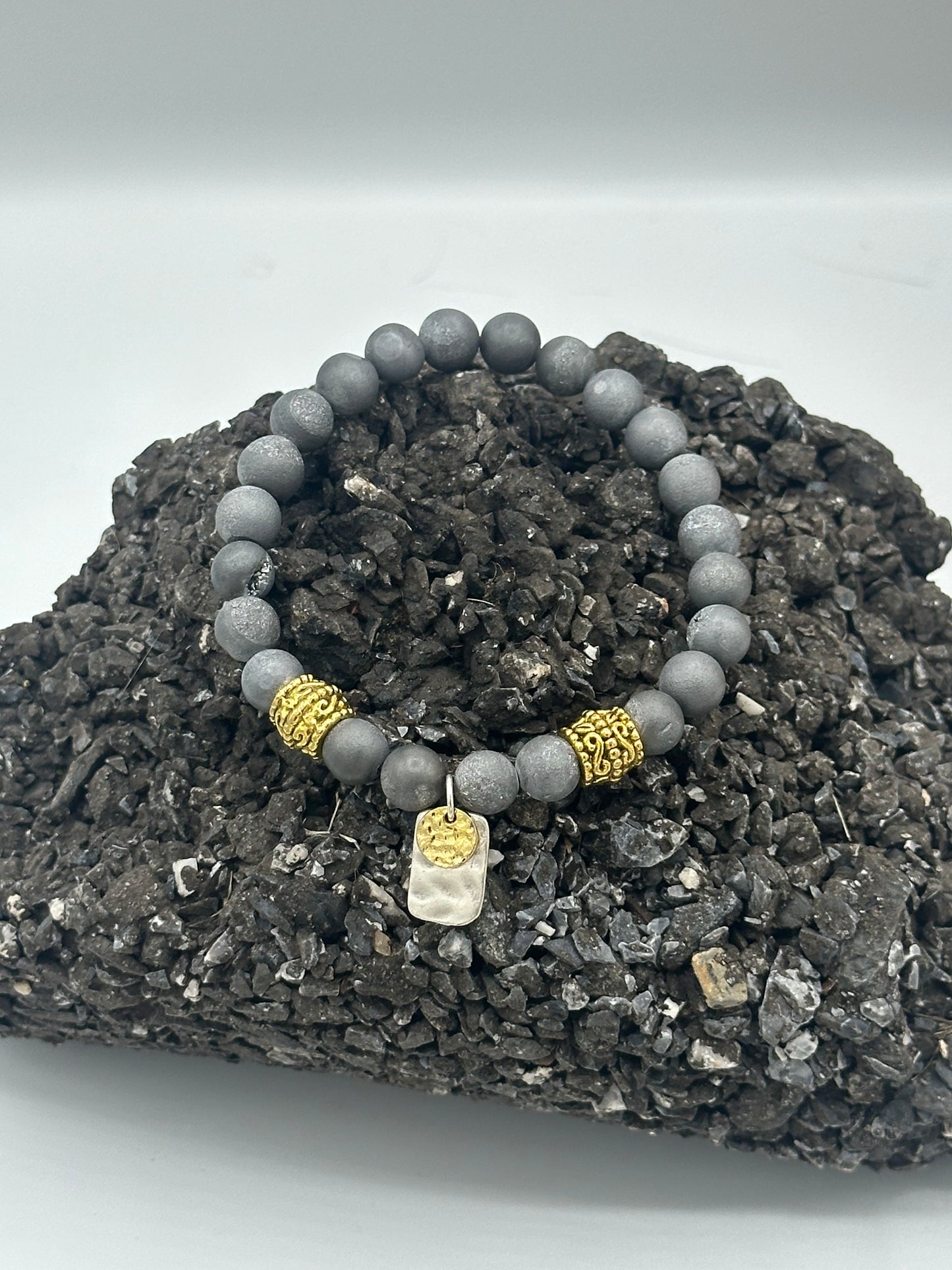 Grey Druzy Bracelet