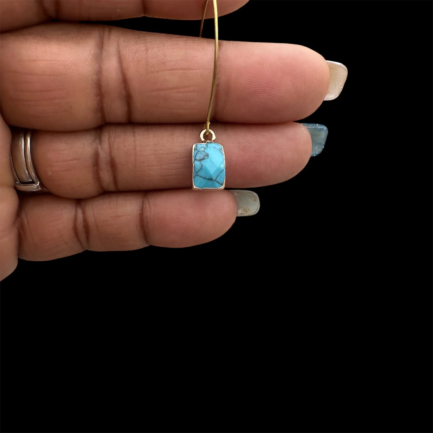 Turquoise Gemstone Dangles - Karmic Kollections Designs
