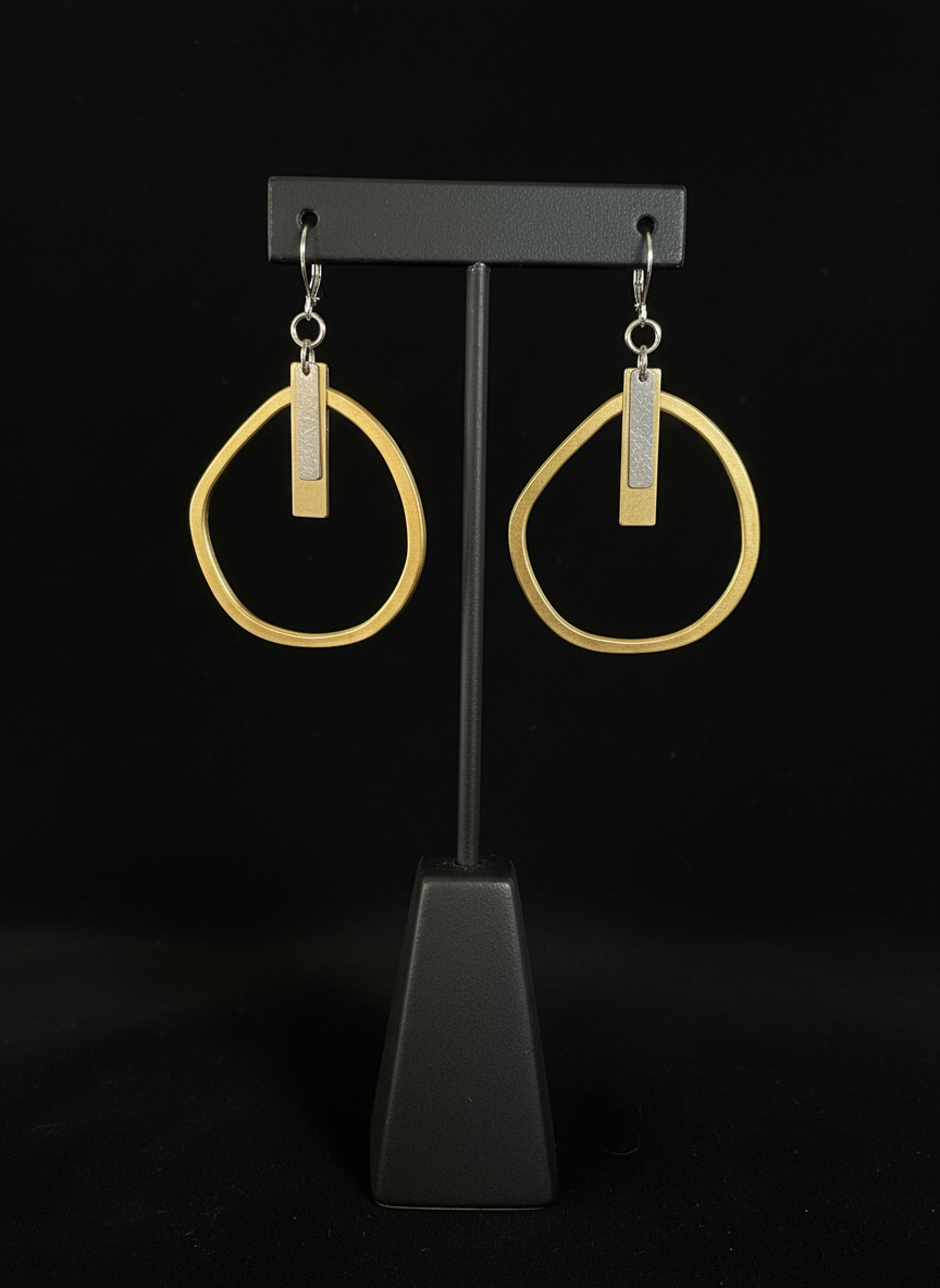 Gold Mixed Metal Earrings