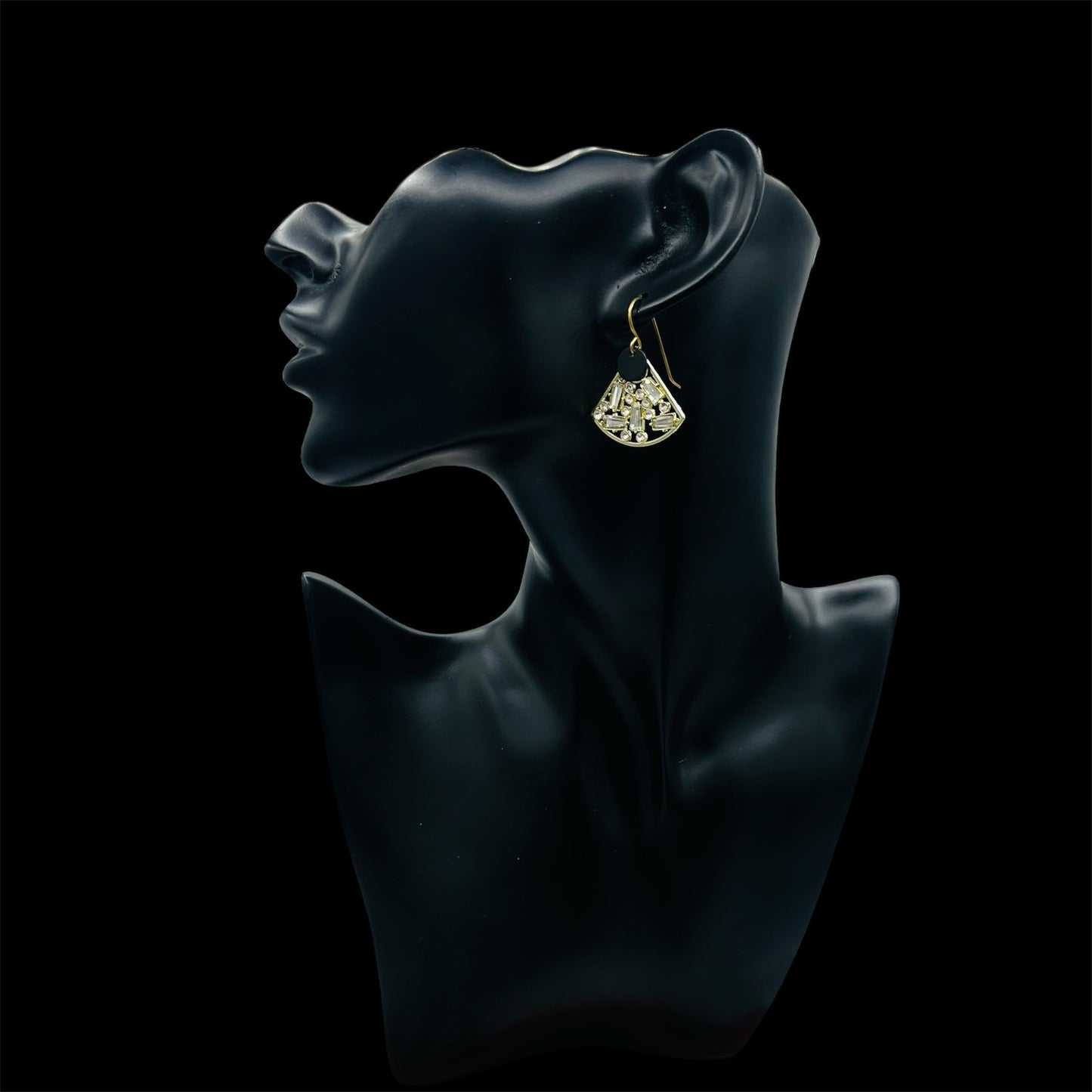 Crystal and Gunmetal Dangle