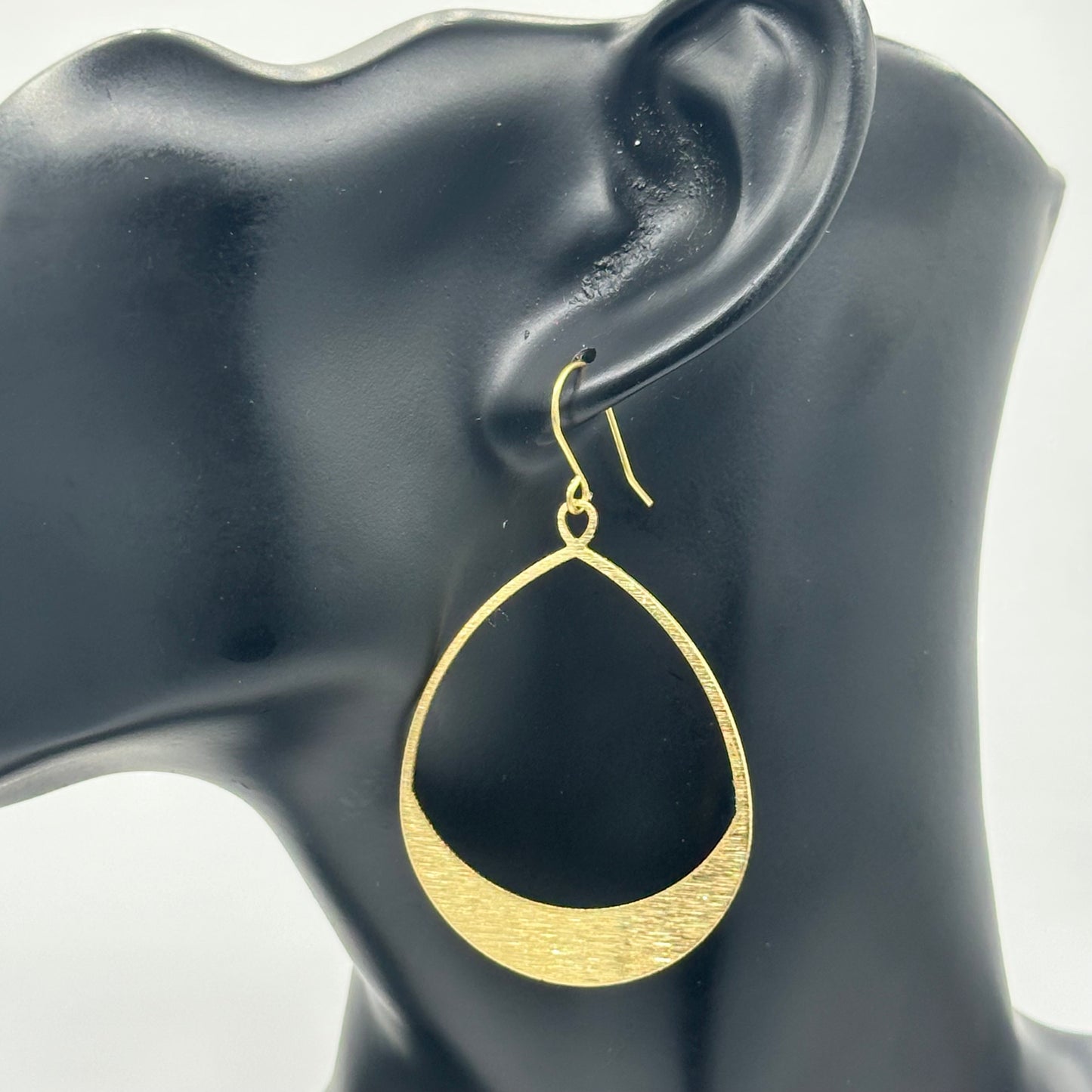 Teardrop Shaped Brass Earrings