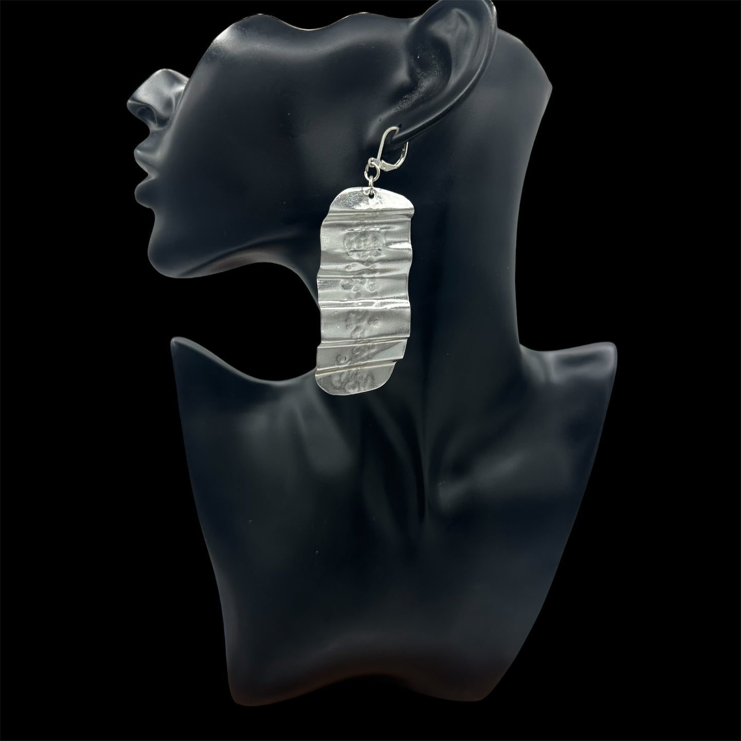 Hammered Stainless Steel Earrings