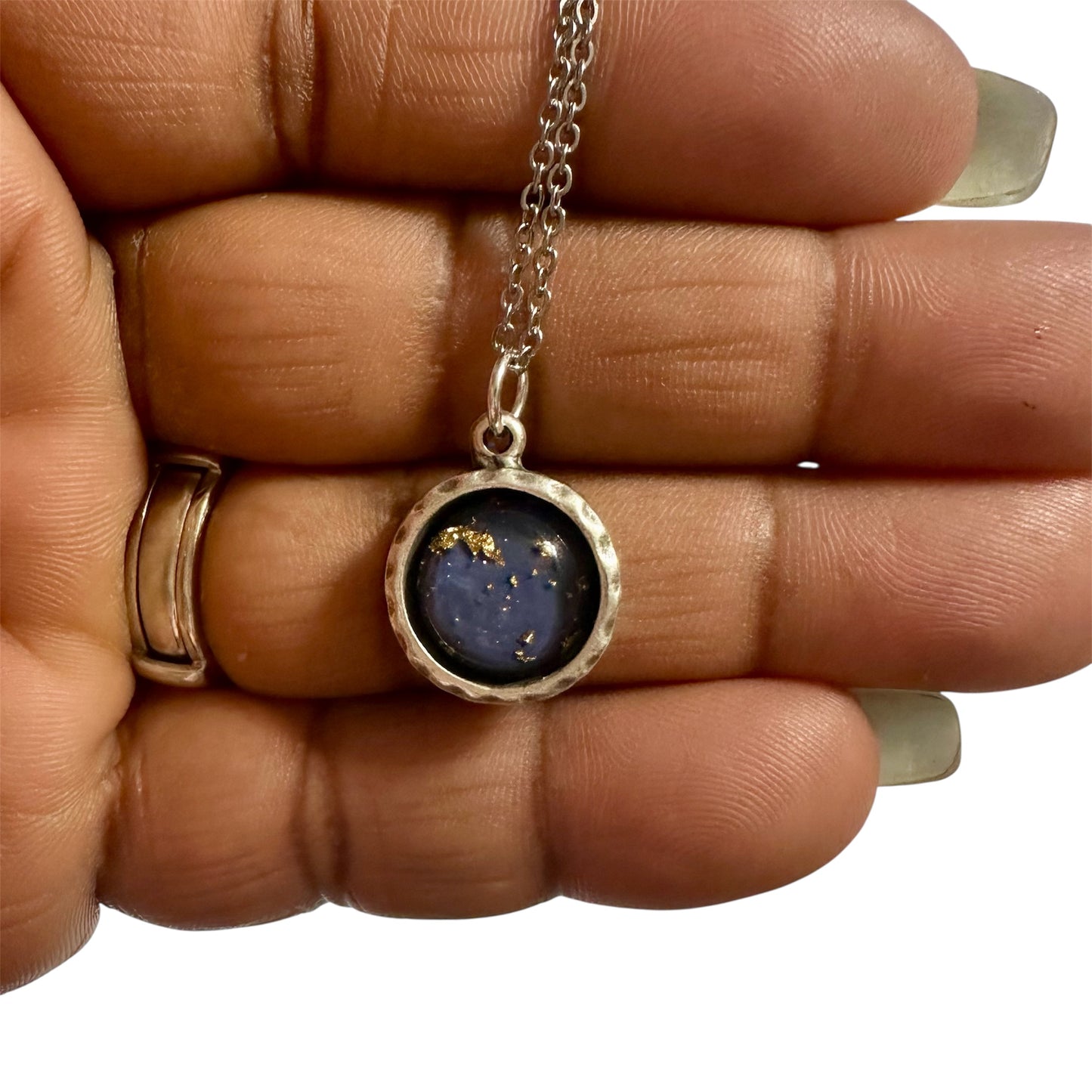 Blue and Gold Foil Pendant