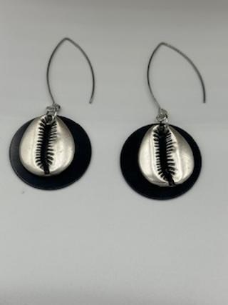 Gunmetal Cowry Shell Drops