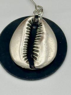 Gunmetal Cowry Shell Drops