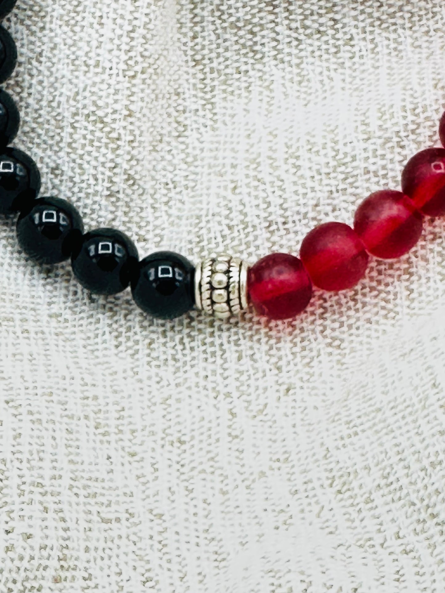 Onyx and Sea Glass Bracelet