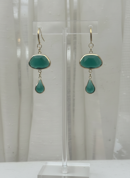 Bold Green Bohemian Glass Dangles