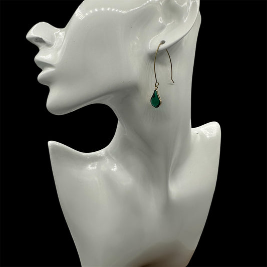 Green Bohemian Glass Drops