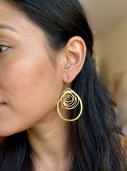 Brass Hoops with Design - Karmic Kollections Designs
