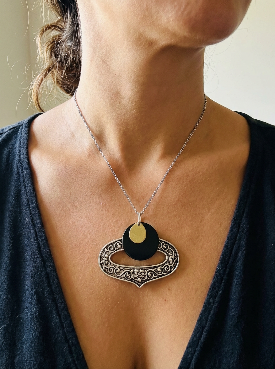 Mixed Metal Pendant - Karmic Kollections Designs