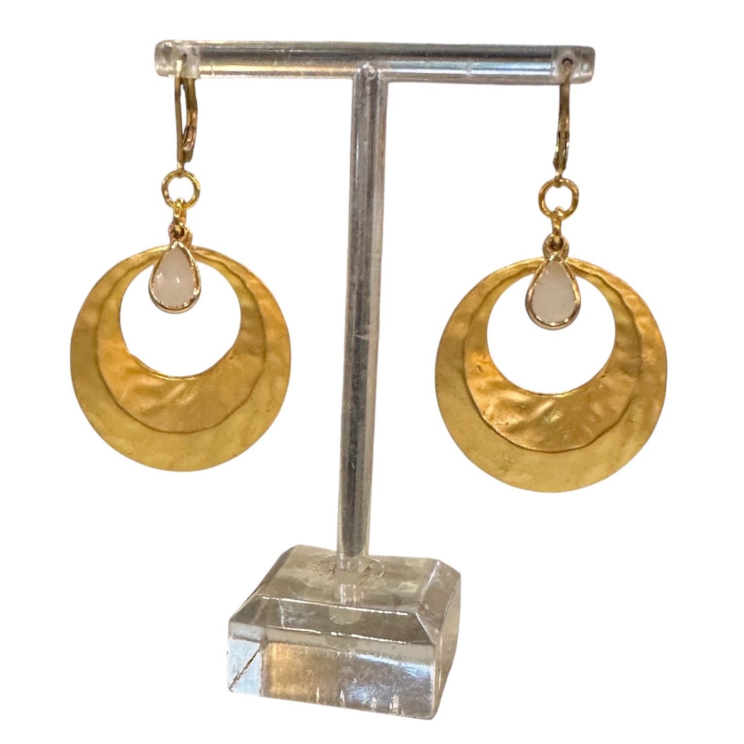 Muted Brass and Milkstone Dangles