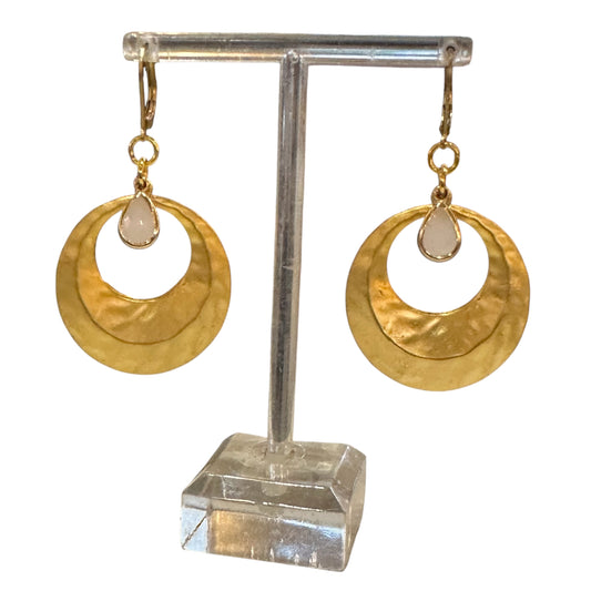 Muted Brass and Milkstone Dangles