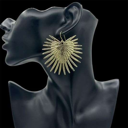 Brass Sunray Earrings (Short)