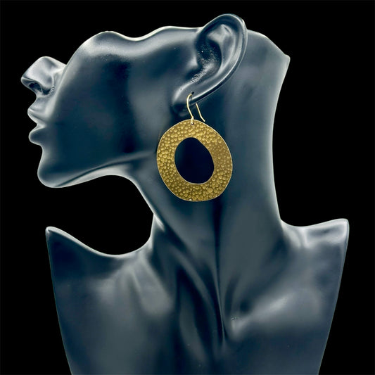 Hammered Brass Hoops