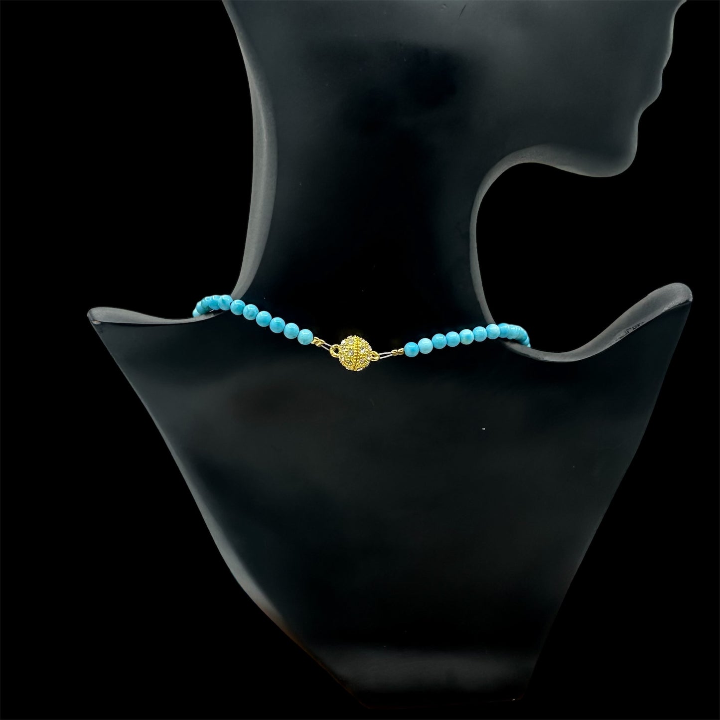 Turquoise and crystal beaded necklace