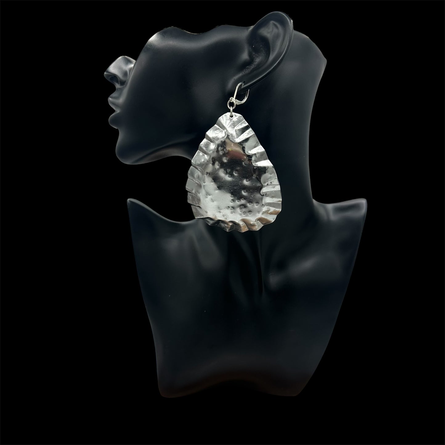 Hammered Stainless Steel Earrings