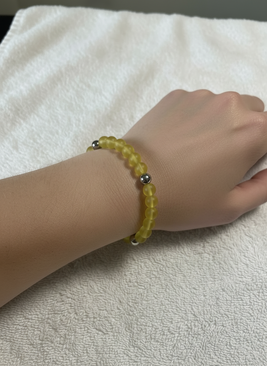 Yellow Sea Glass Bracelet - Karmic Kollections Designs
