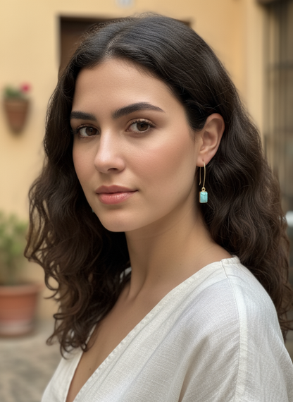 Turquoise Gemstone Dangles - Karmic Kollections Designs