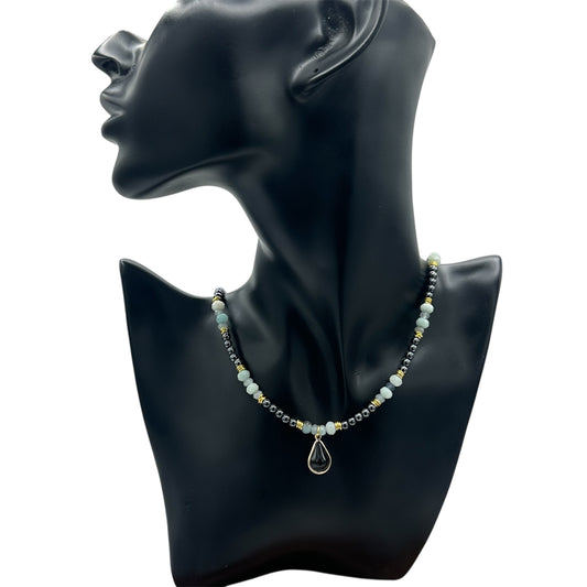 Hematite and Chalcedony Necklace