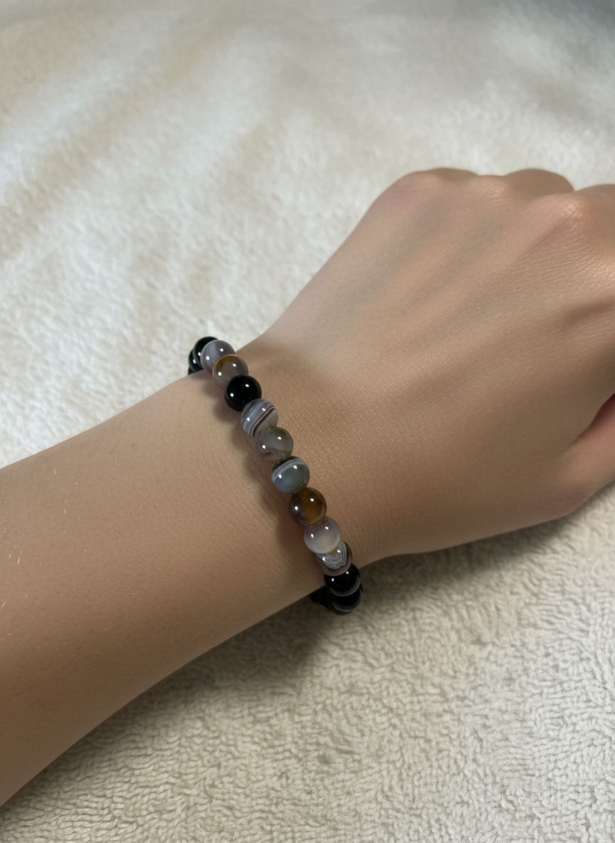 Agate and Onyx Bracelet - Karmic Kollections Designs