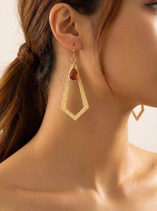 Bohemian Amber Glass Dangles - Karmic Kollections Designs