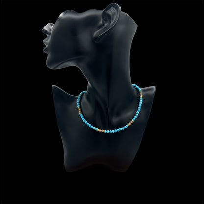 Turquoise and crystal beaded necklace