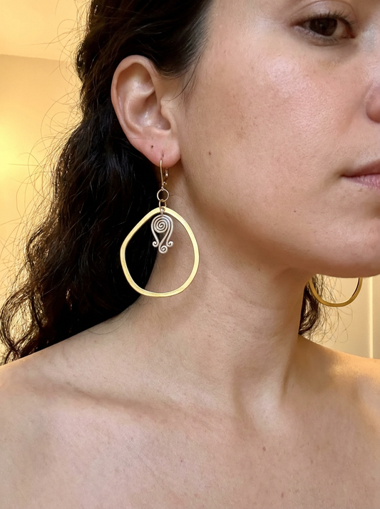 Artistic Mixed Metal Hoops - Karmic Kollections Designs
