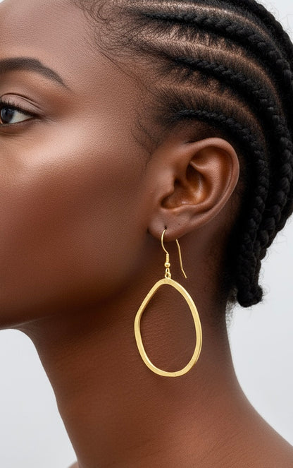 Matte Brass Hoops - Karmic Kollections Designs