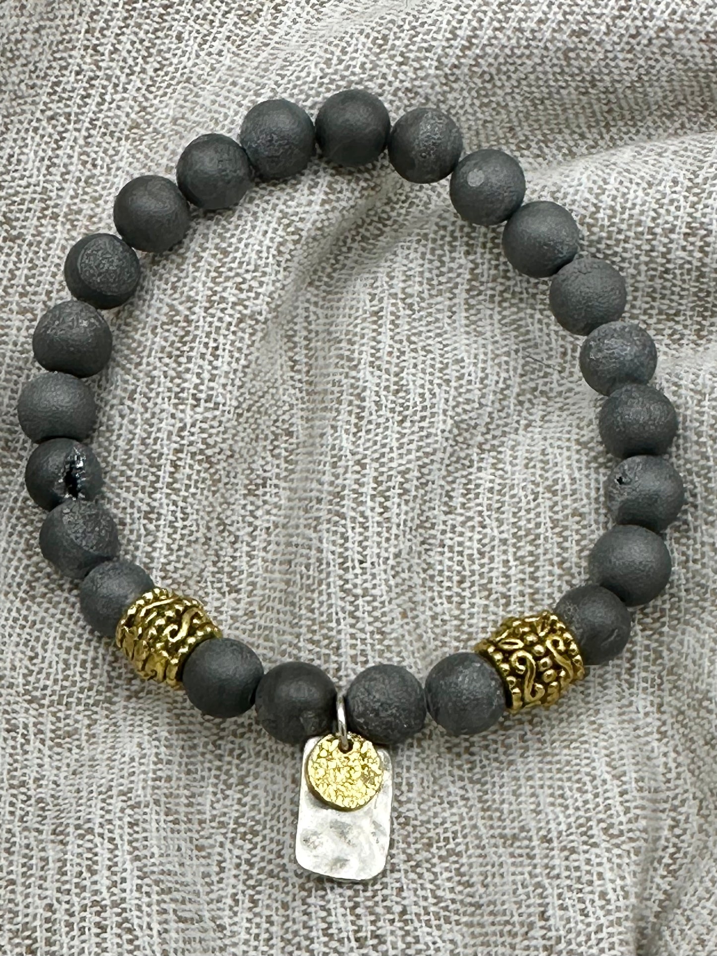 Grey Druzy Bracelet