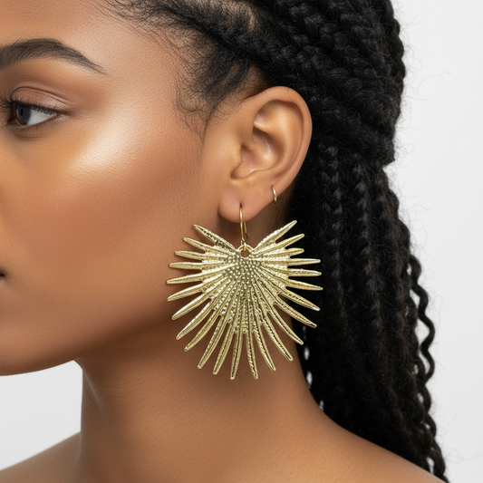 Brass Sunray Earrings (Short)
