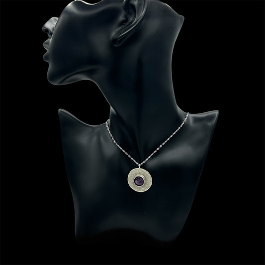 Amethyst Stainless Steel Pendant