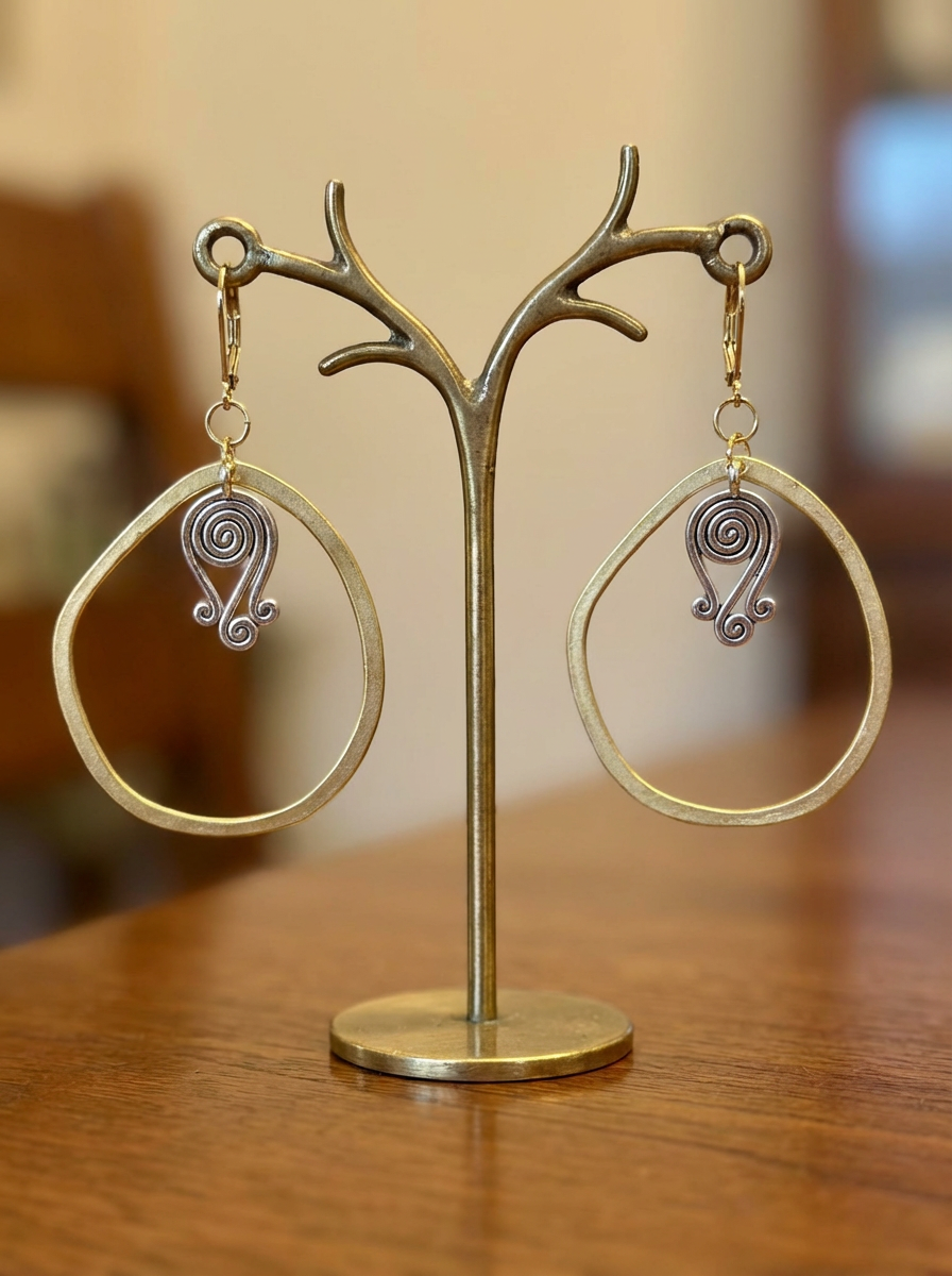 Artistic Mixed Metal Hoops - Karmic Kollections Designs