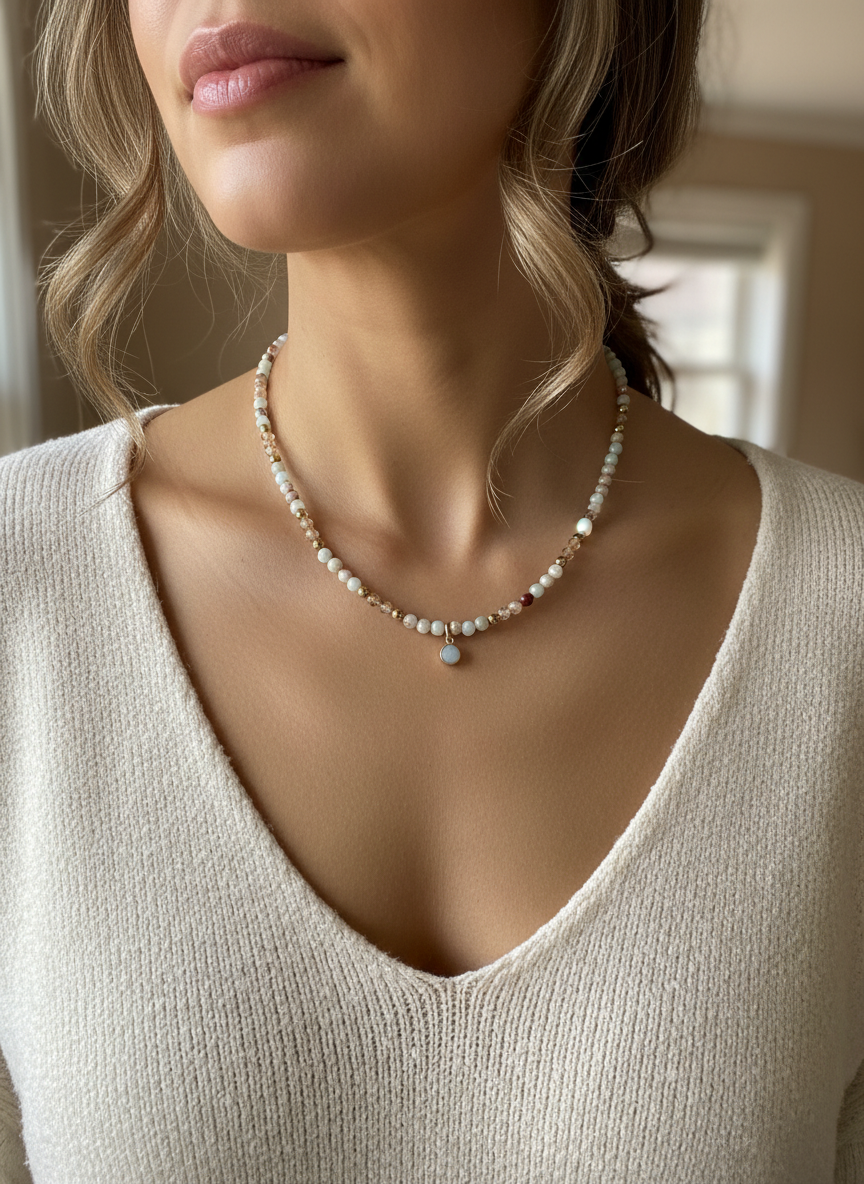 Chalcedony choker
