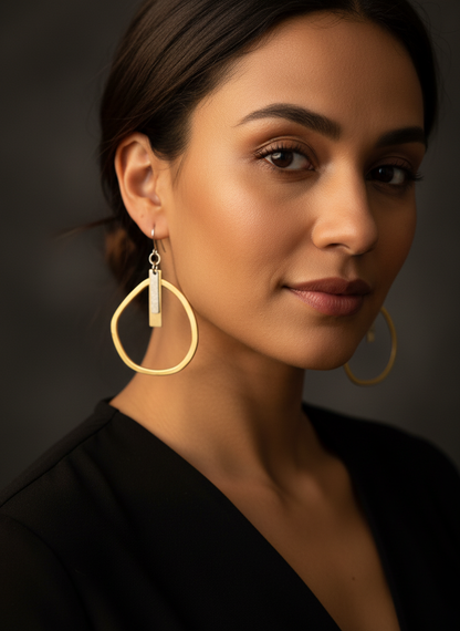Gold Mixed Metal Earrings