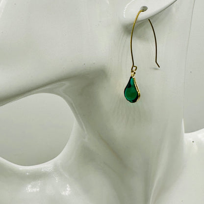 Green Bohemian Glass Drops