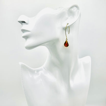 Amber Bohemian Glass Drops