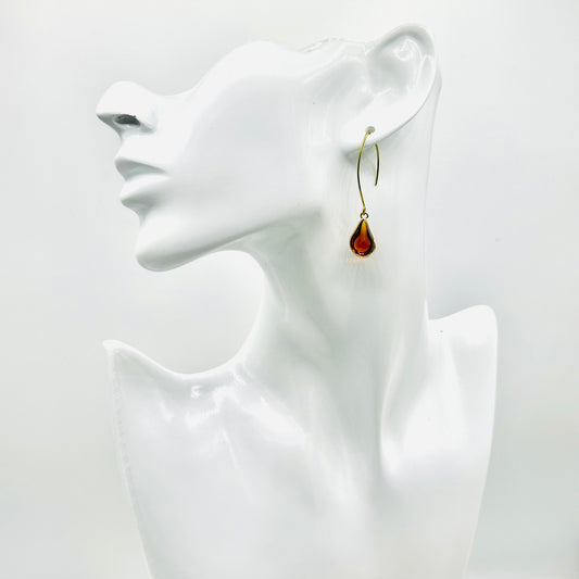 Amber Bohemian Glass Drops