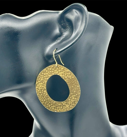 Hammered Brass Hoops