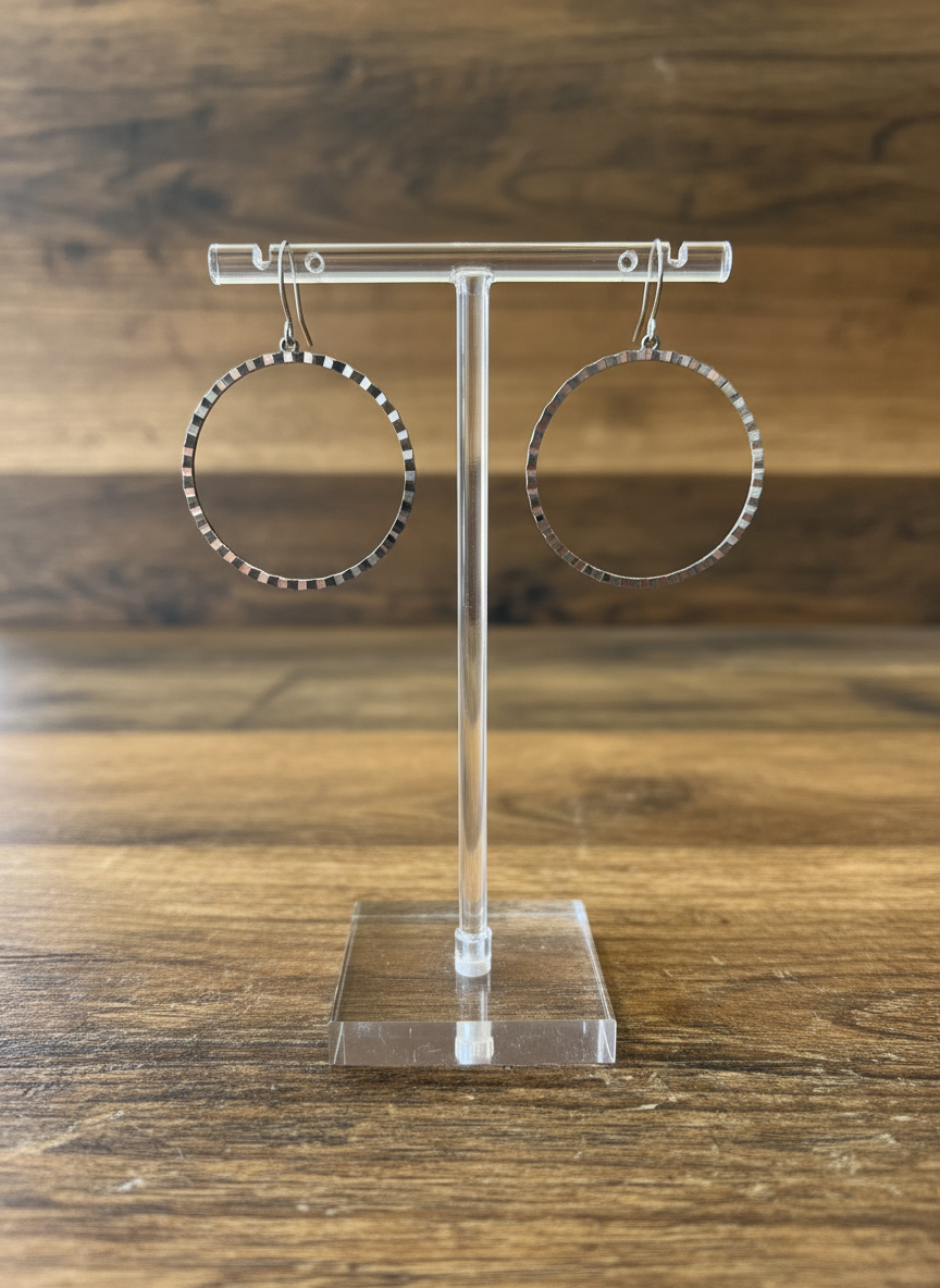 Riveted Stainless Steel Hoops - Karmic Kollections Designs