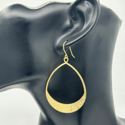 Teardrop Shaped Brass Earrings
