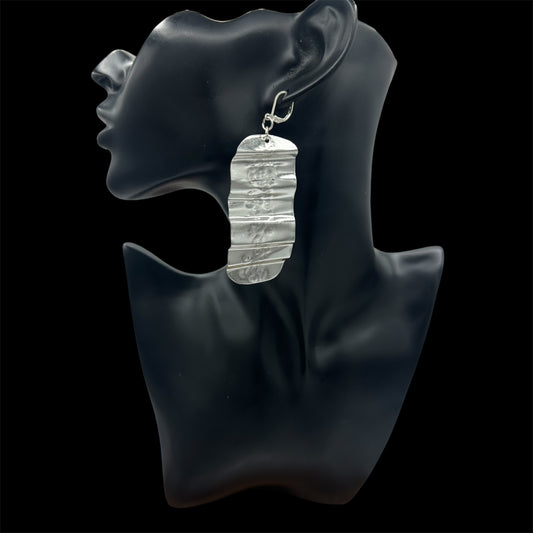 Hammered Stainless Steel Earrings