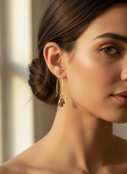 Brown Gemstone Dangles - Karmic Kollections Designs